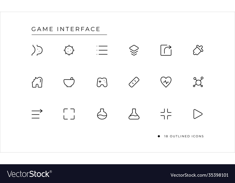 Game interface icon with outlined style