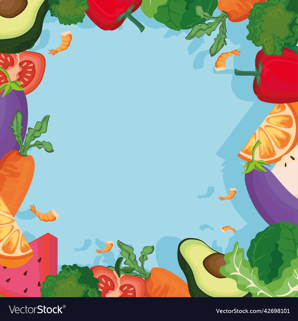 Healthy food wallpaper Royalty Free Vector Image