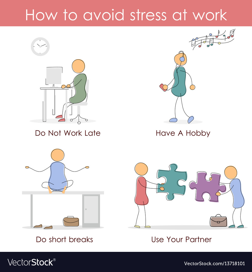 How To Avoid Stress At Work Royalty Free Vector Image