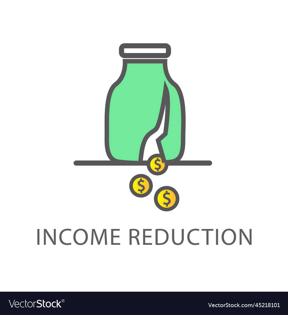 Income reduction line icon