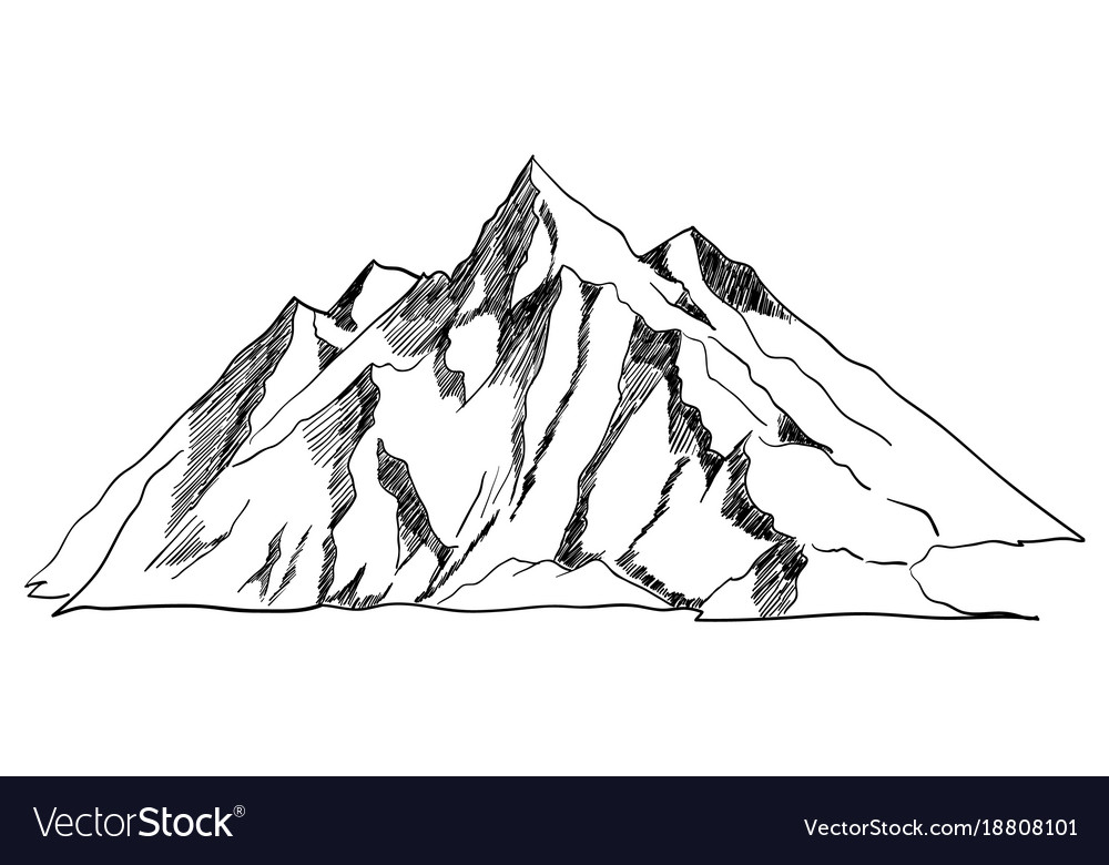 Featured image of post Mountain Line Drawing Outline Simple Mountain Drawing : Keep the triangle slightly curved at the top.