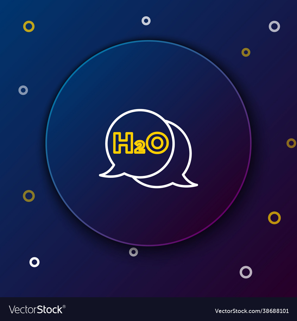 Line chemical formula for water drops h2o shaped