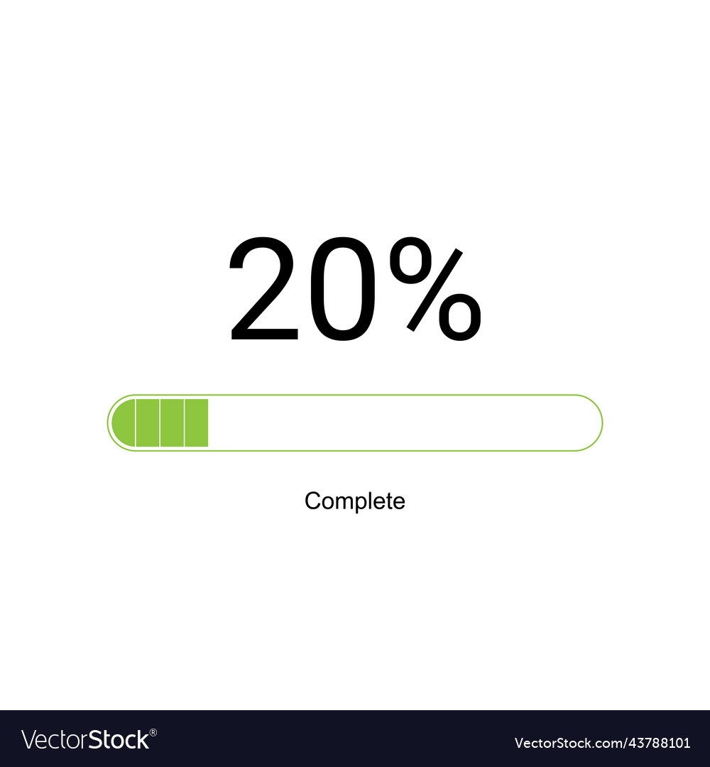 Loading bar progress icons load sign green vector image Loading bar progress icons load sign green