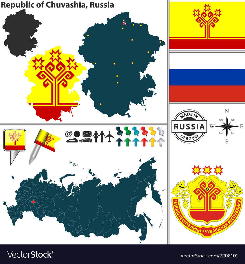 Map Of Republic Chuvashia Royalty Free Vector Image