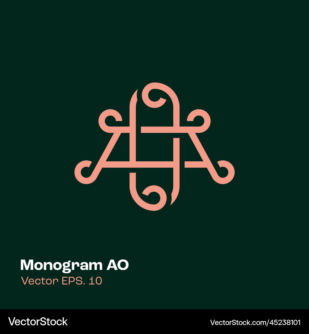Monogram ao logo Royalty Free Vector Image - VectorStock