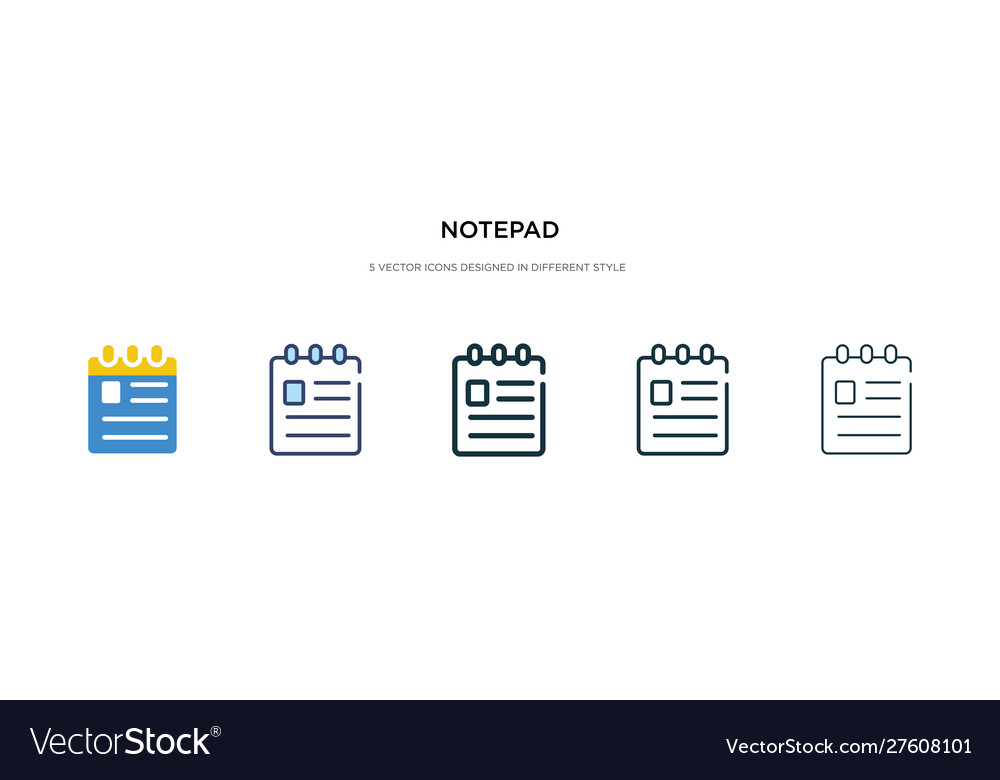 Notepad icon in different style two colored