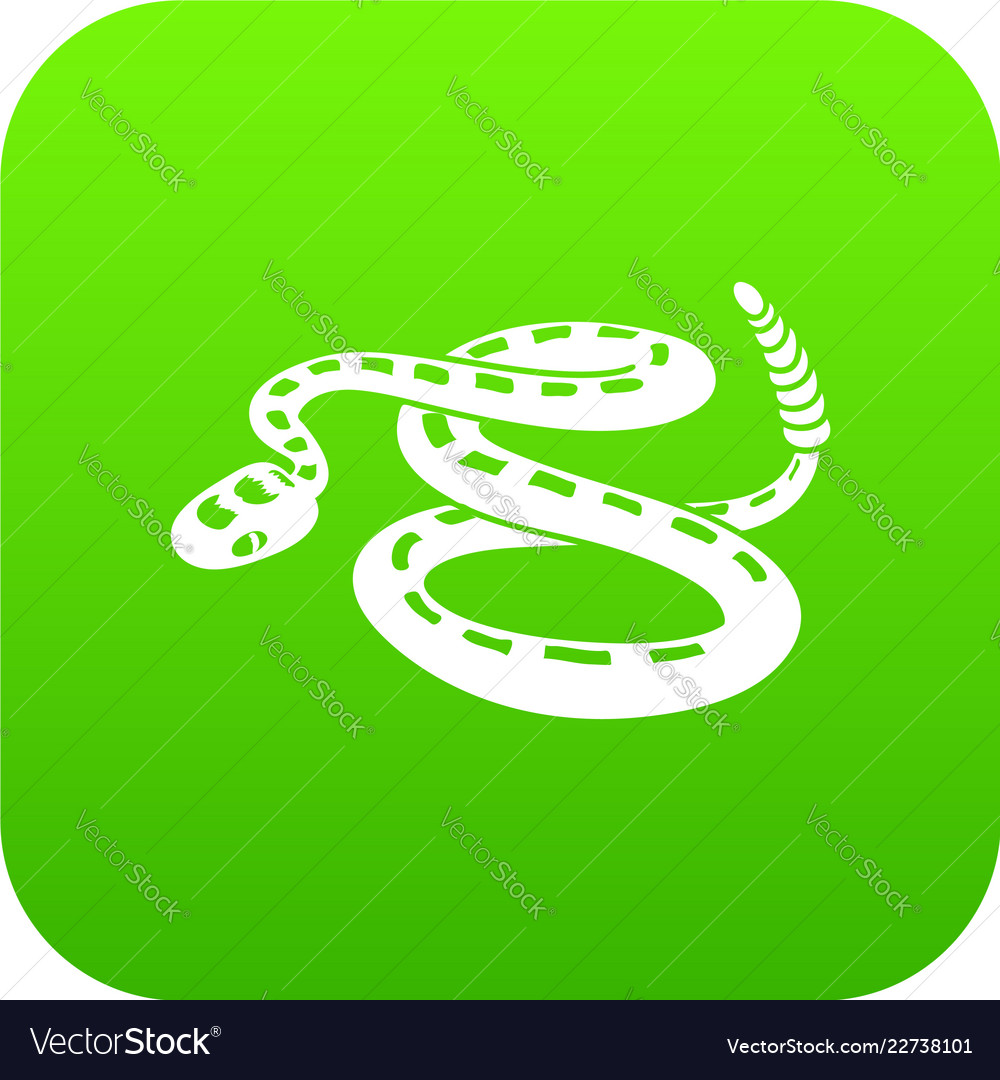 Rattlesnake icon green Royalty Free Vector Image