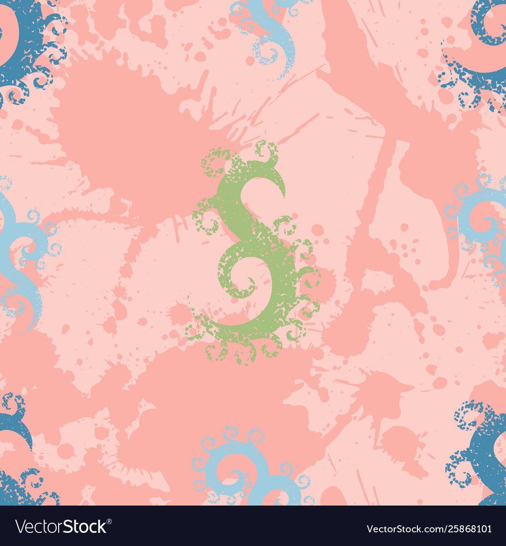 Seamless pattern with textured curles vector image Seamless pattern with textured curles