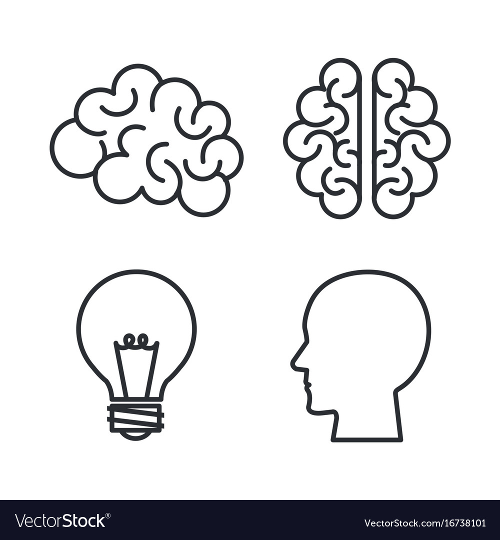 Set icons creative idea strategy collection