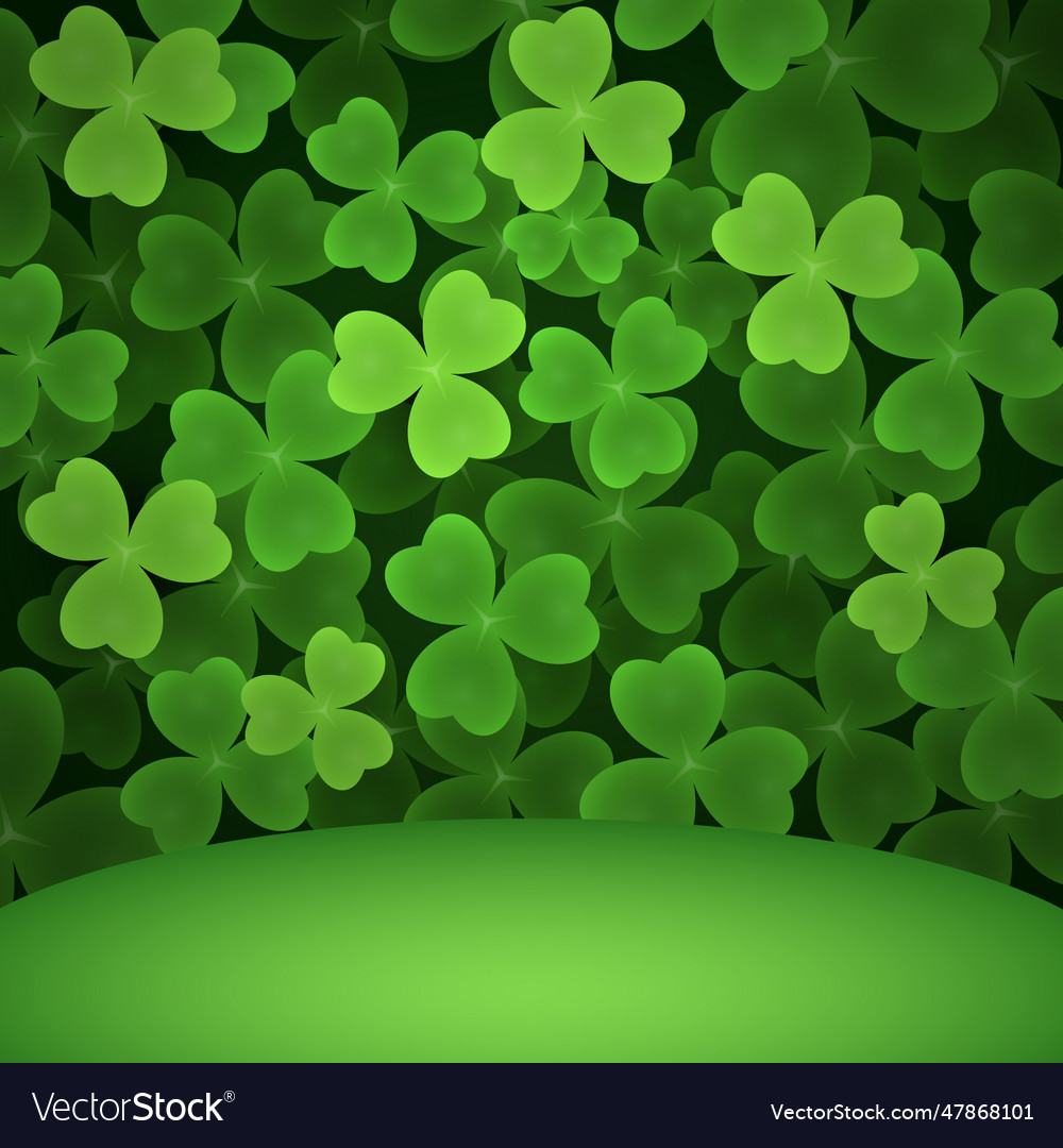 Shamrock field background Royalty Free Vector Image