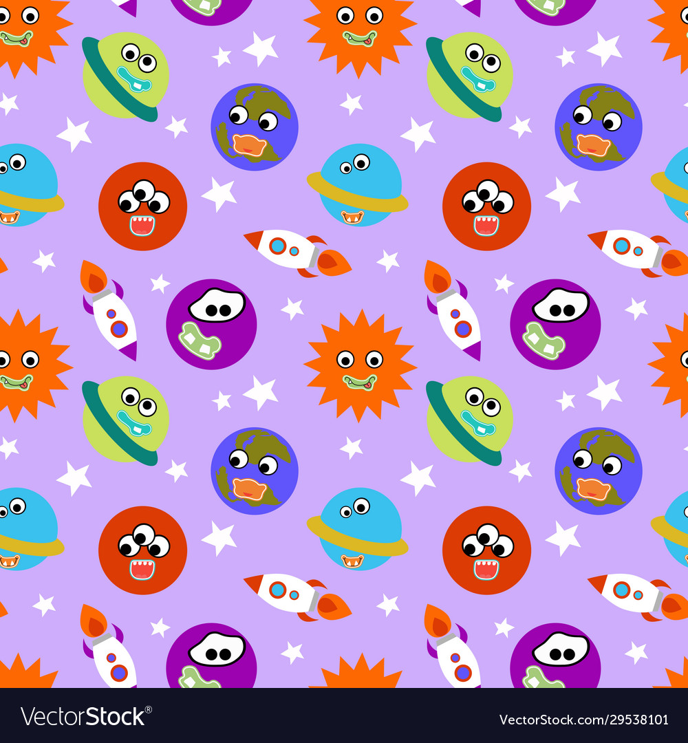 Solar system seamless pattern