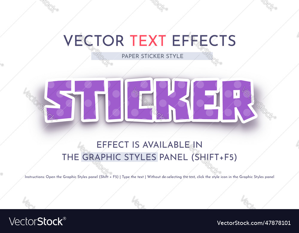 Sticker - editable text effect font style
