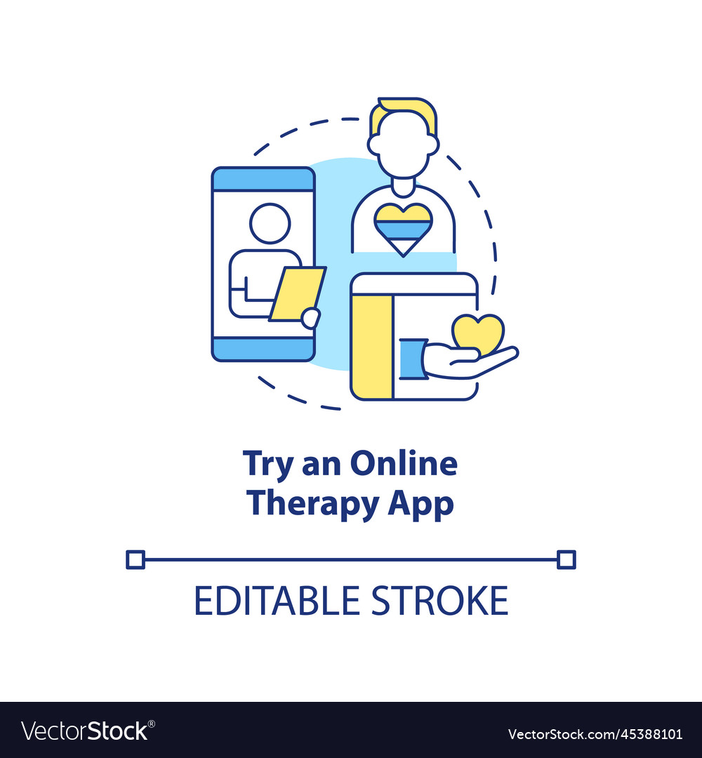 Try online therapy app concept icon vector image Try online therapy app concept icon