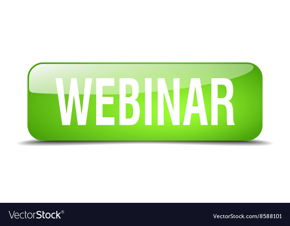 Webinar green square 3d realistic isolated web