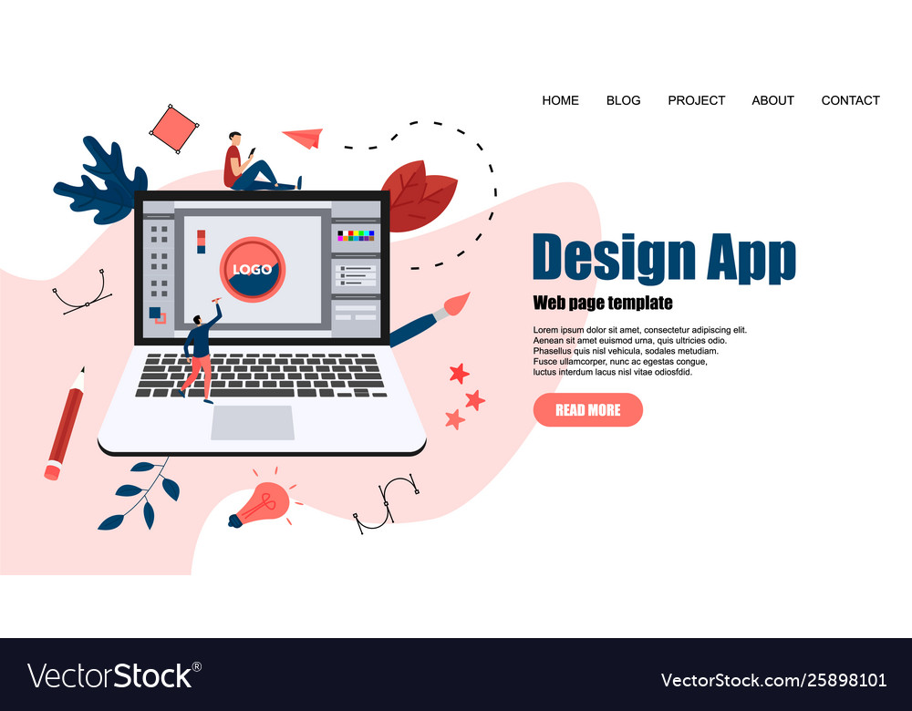 Webpage template flat design application