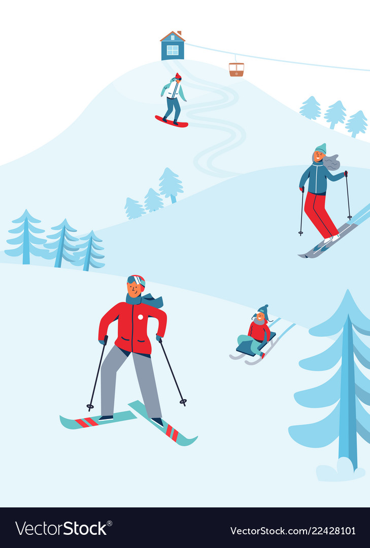Winter Skifahren Abenteuer