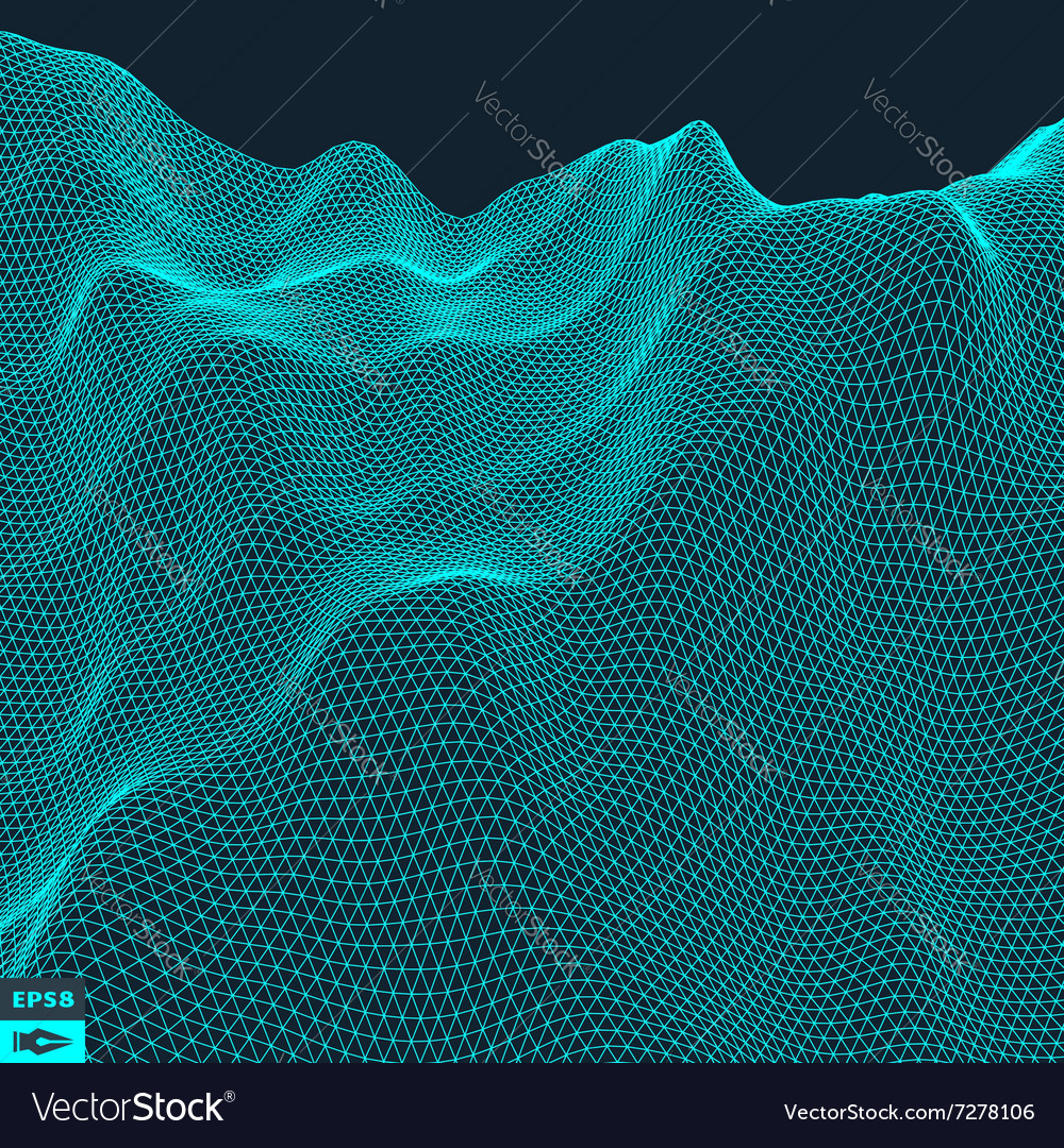 Abstract landscape background 3d grid