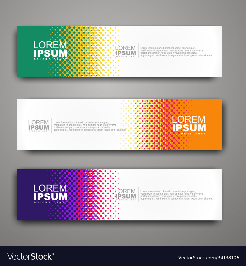 Abstract web banner design template with halftone
