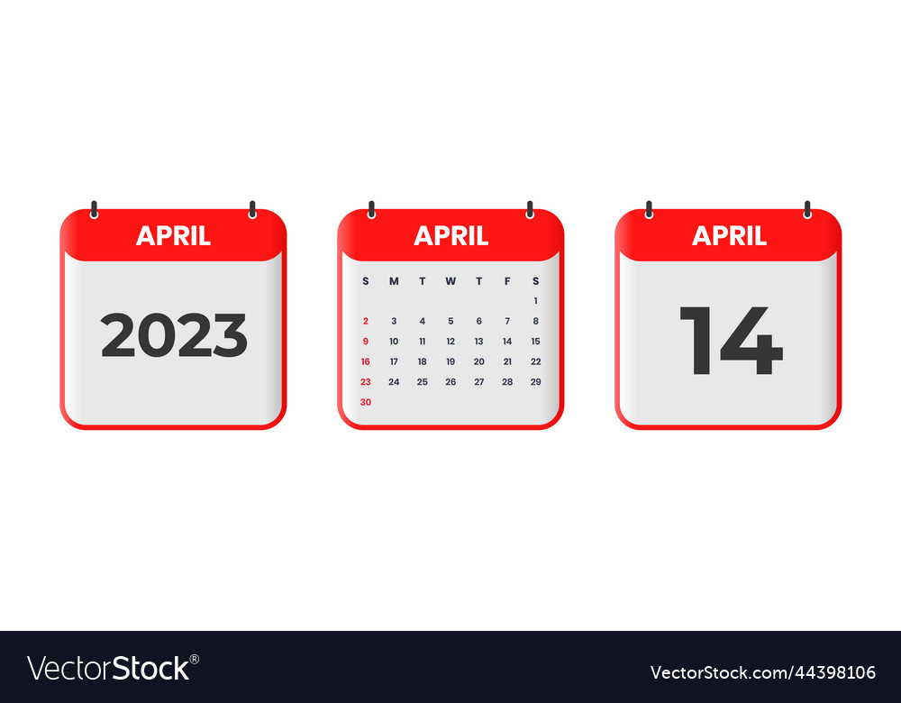 April 2023 calendar design 14th