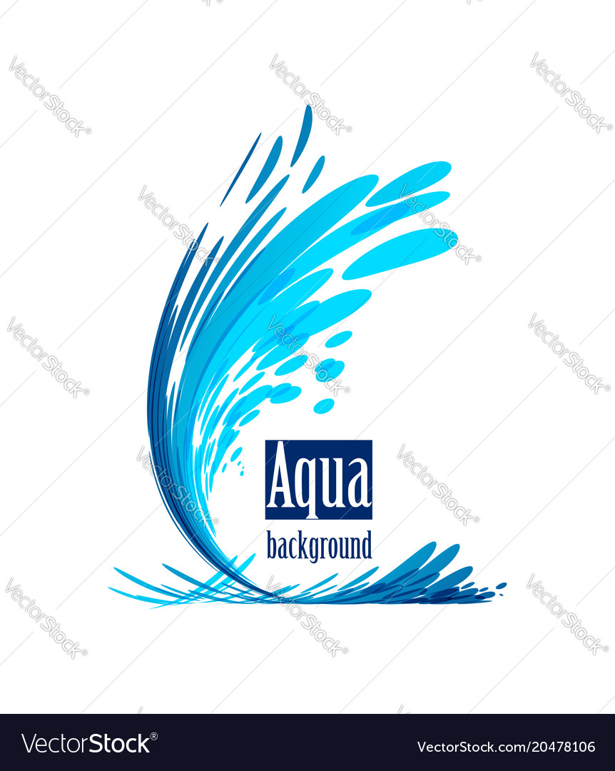 Aqua background splash water on white