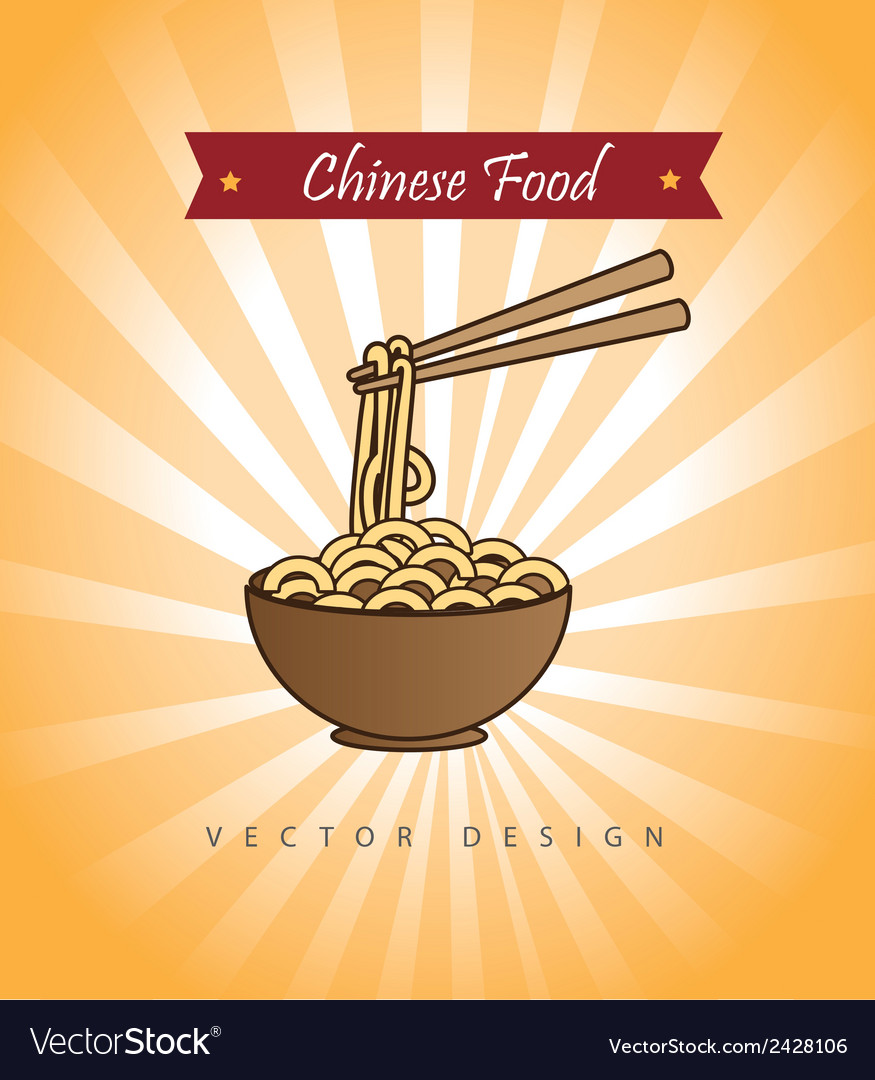 Chinese food over yellow background