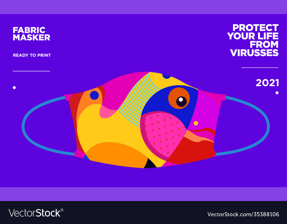 Colorful abstract fabric masker ready to print