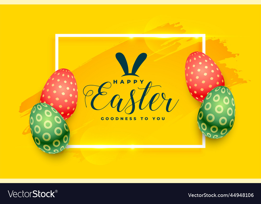 Easter festival card in yellow background Vector Image