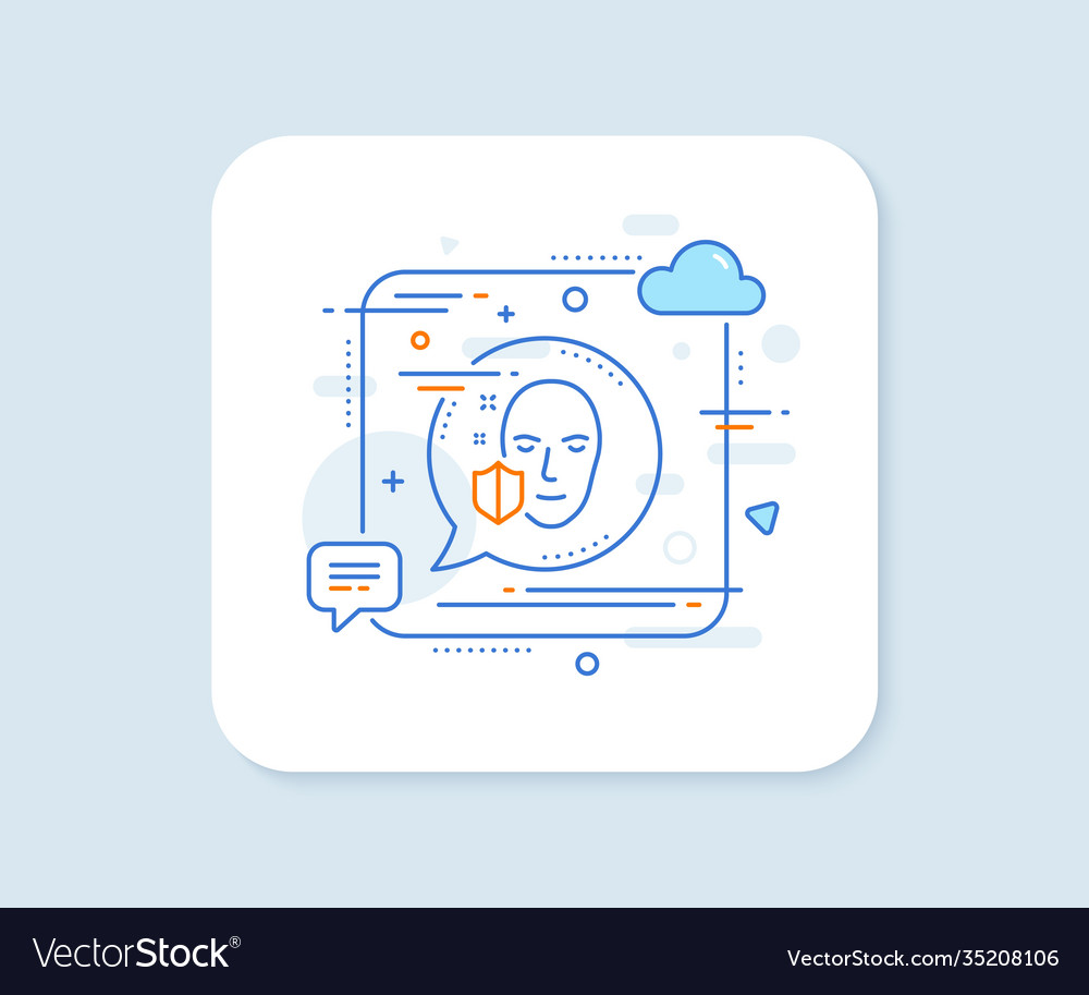 Face detection protected line icon secure access Vector Image Face detection protected line icon secure access