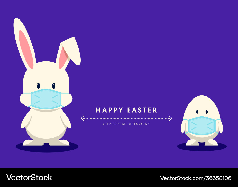 Happy easter day during covid19 pandemic Vector Image