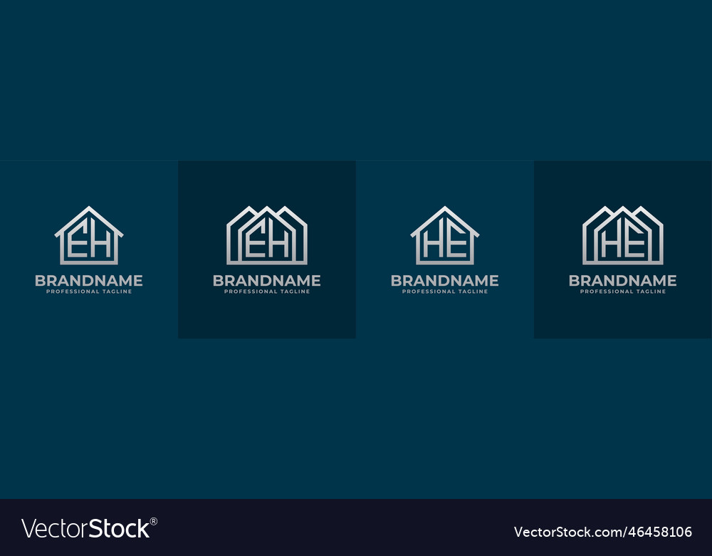 Buchstaben eh und er home logo set passend für jede vector image Buchstaben eh und er home logo set passend für jede