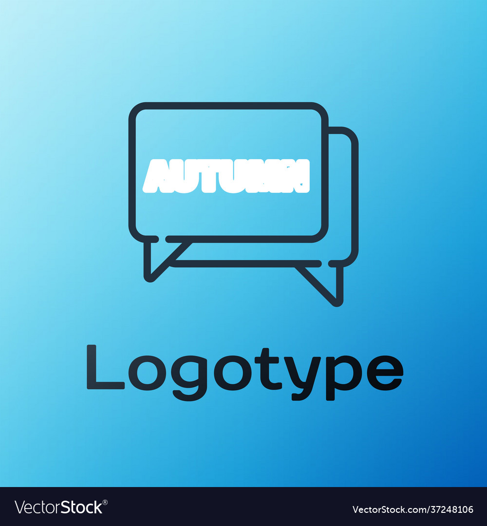 Line speech bubble with text autumn icon isolated vector image Line speech bubble with text autumn icon isolated