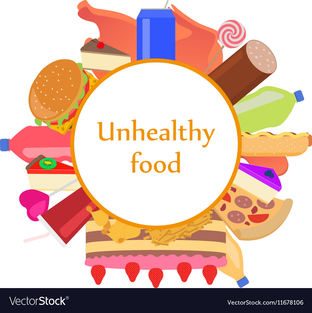 Mark sticker sign icon of unhealthy food Vector Image