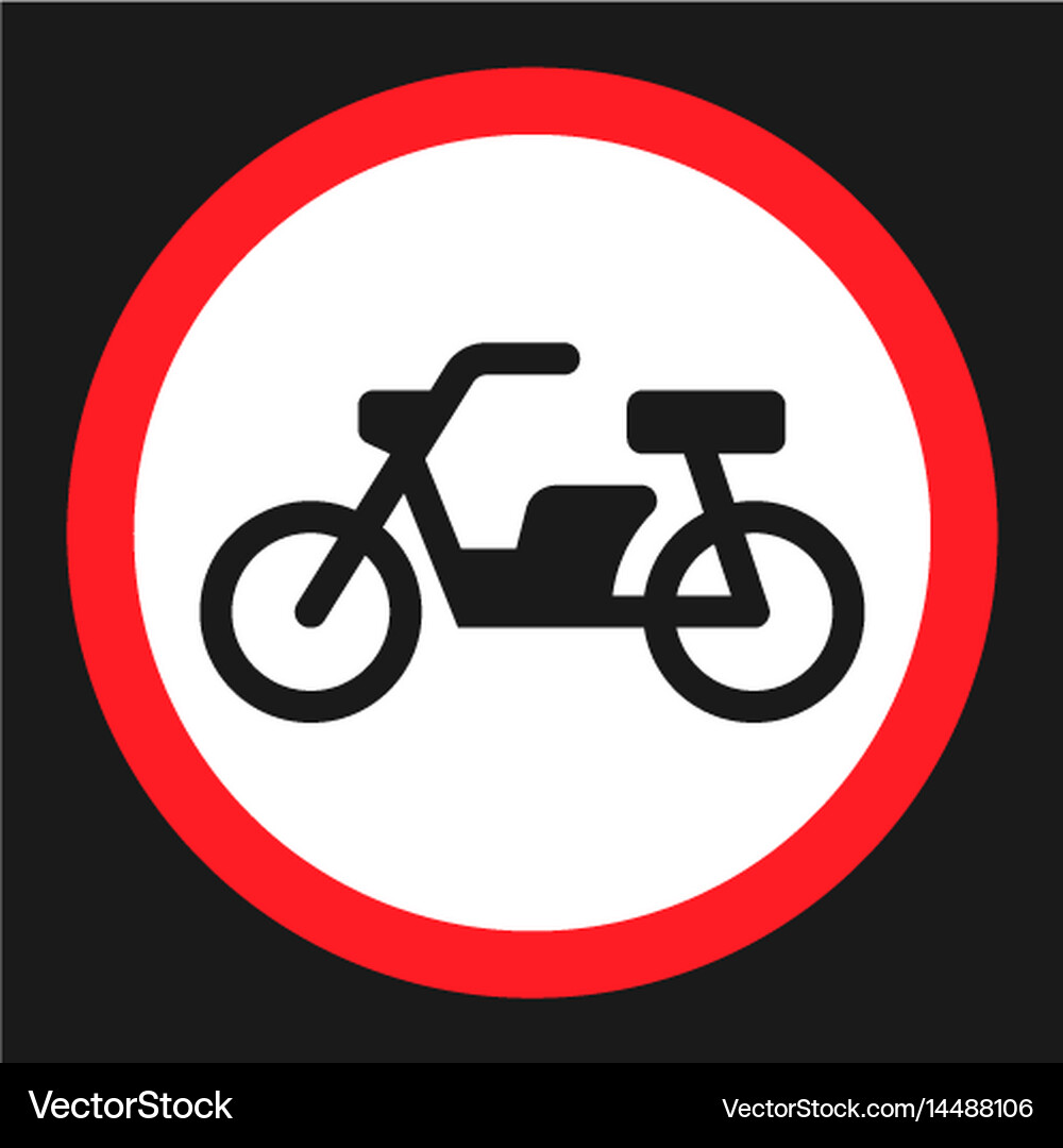 No motorcycle prohibition sign flat icon Vector Image