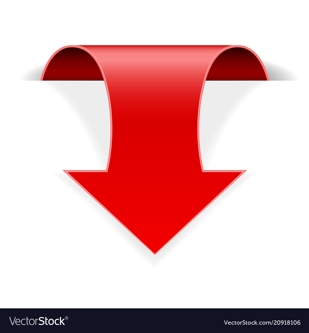 Red 3D Down Arrow Sticker