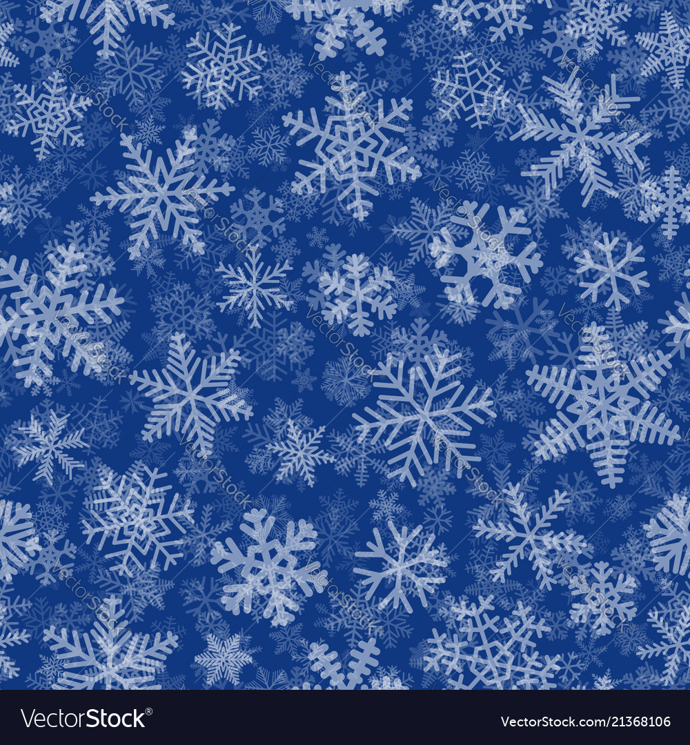 Seamless pattern of many layers snowflakes vector image Seamless pattern of many layers snowflakes