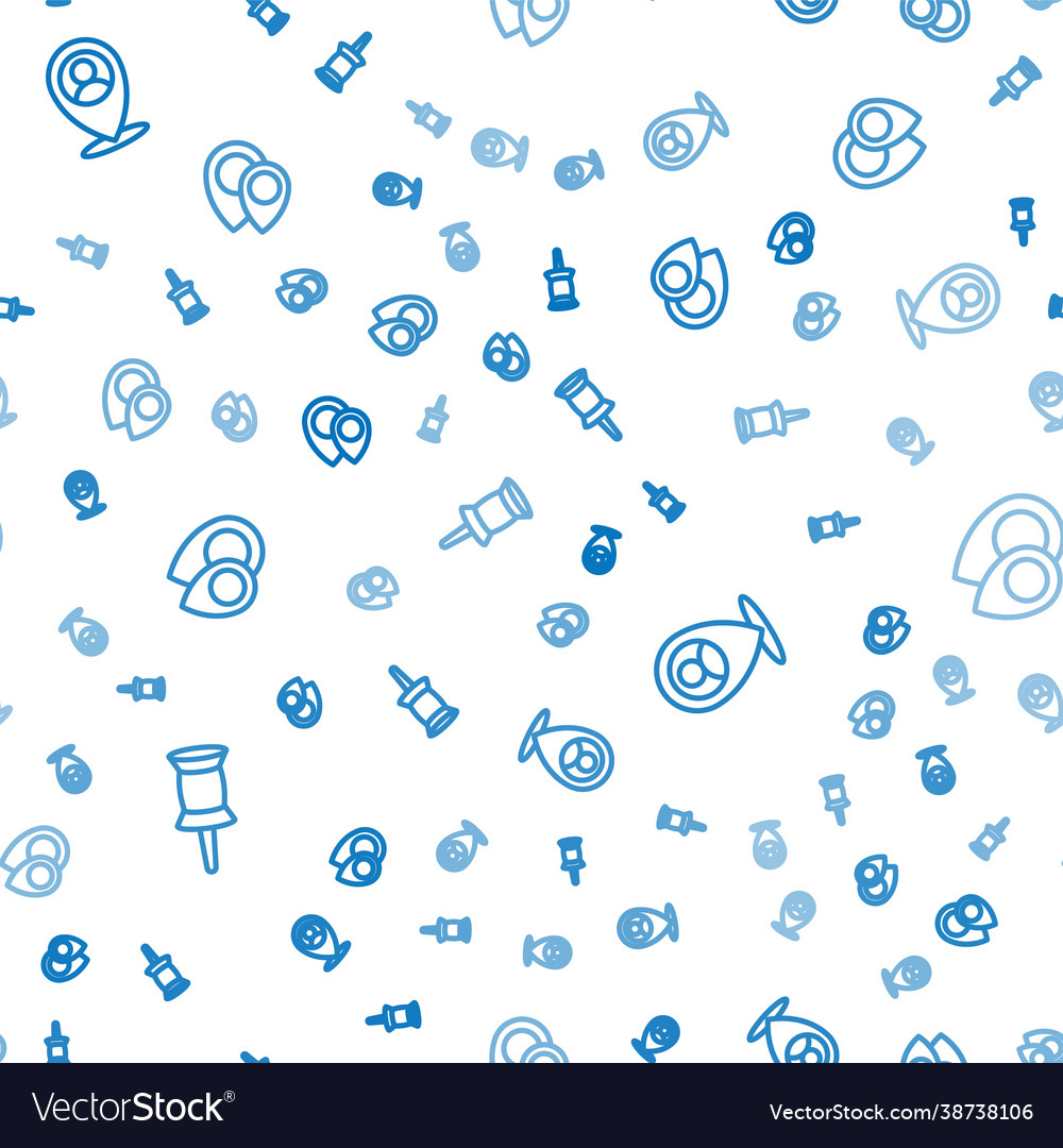 Set line push pin location with person vector image Set line push pin location with person