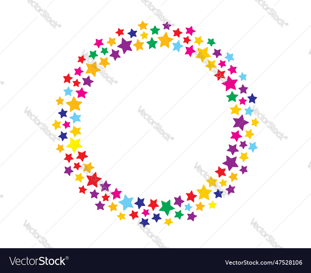 Start decoration frame in stars abstract round