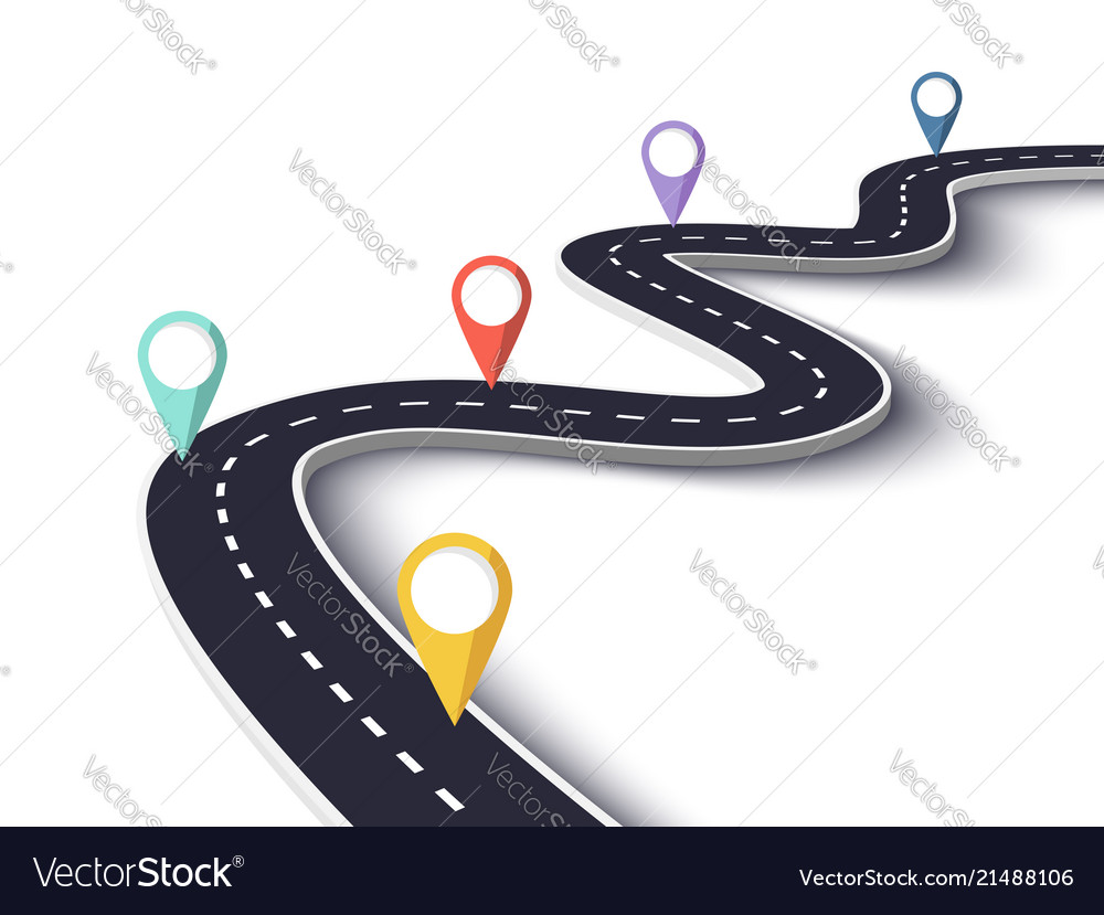 Winding road on a white isolated background Vector Image