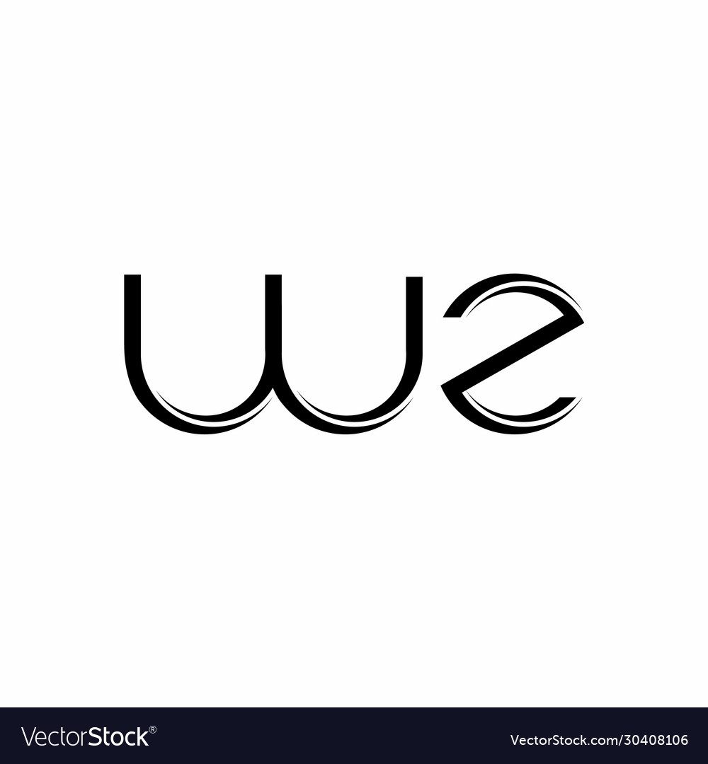 Wz logo monogram with slice rounded modern design