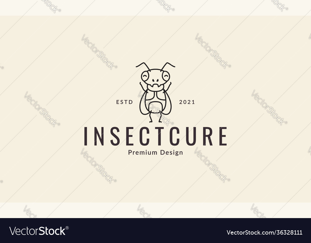 Animal insect cartoon lines beetle happy logo