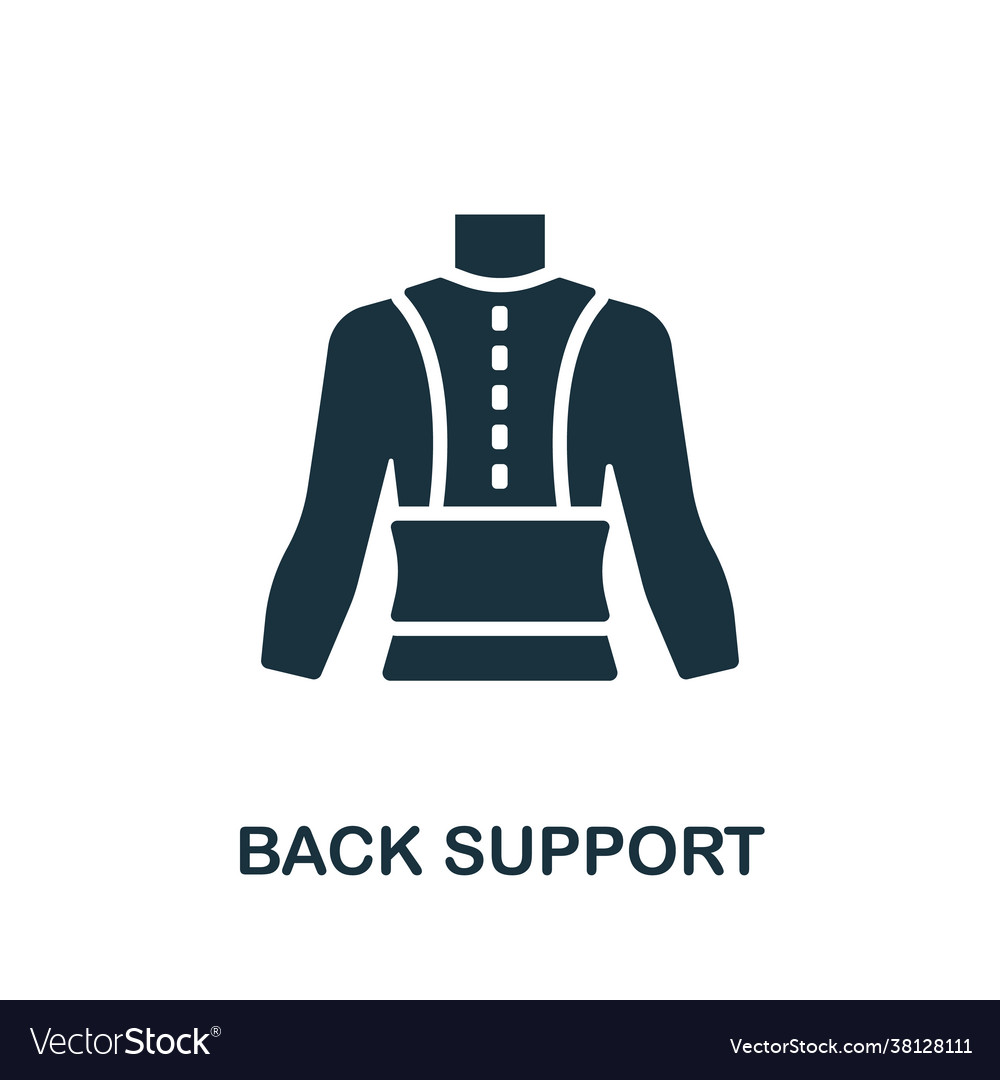 Back support icon simple element from trauma Vector Image Back support icon simple element from trauma