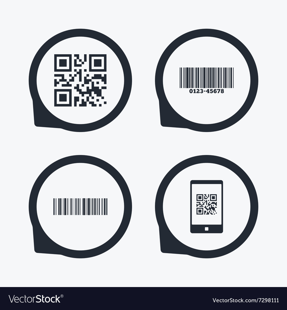Bar and qr code icons scan barcode symbol