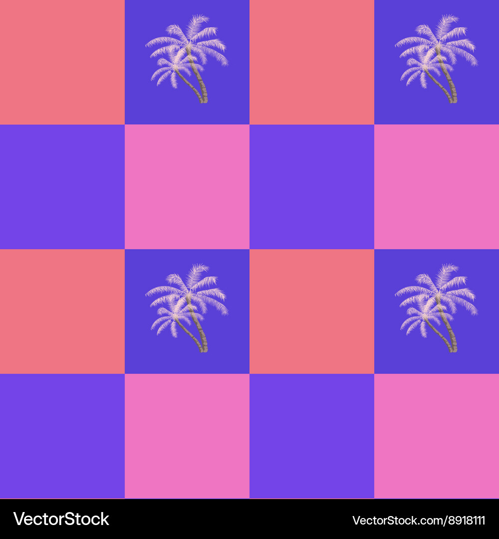 Coconut palm trees seamless pattern background Vector Image