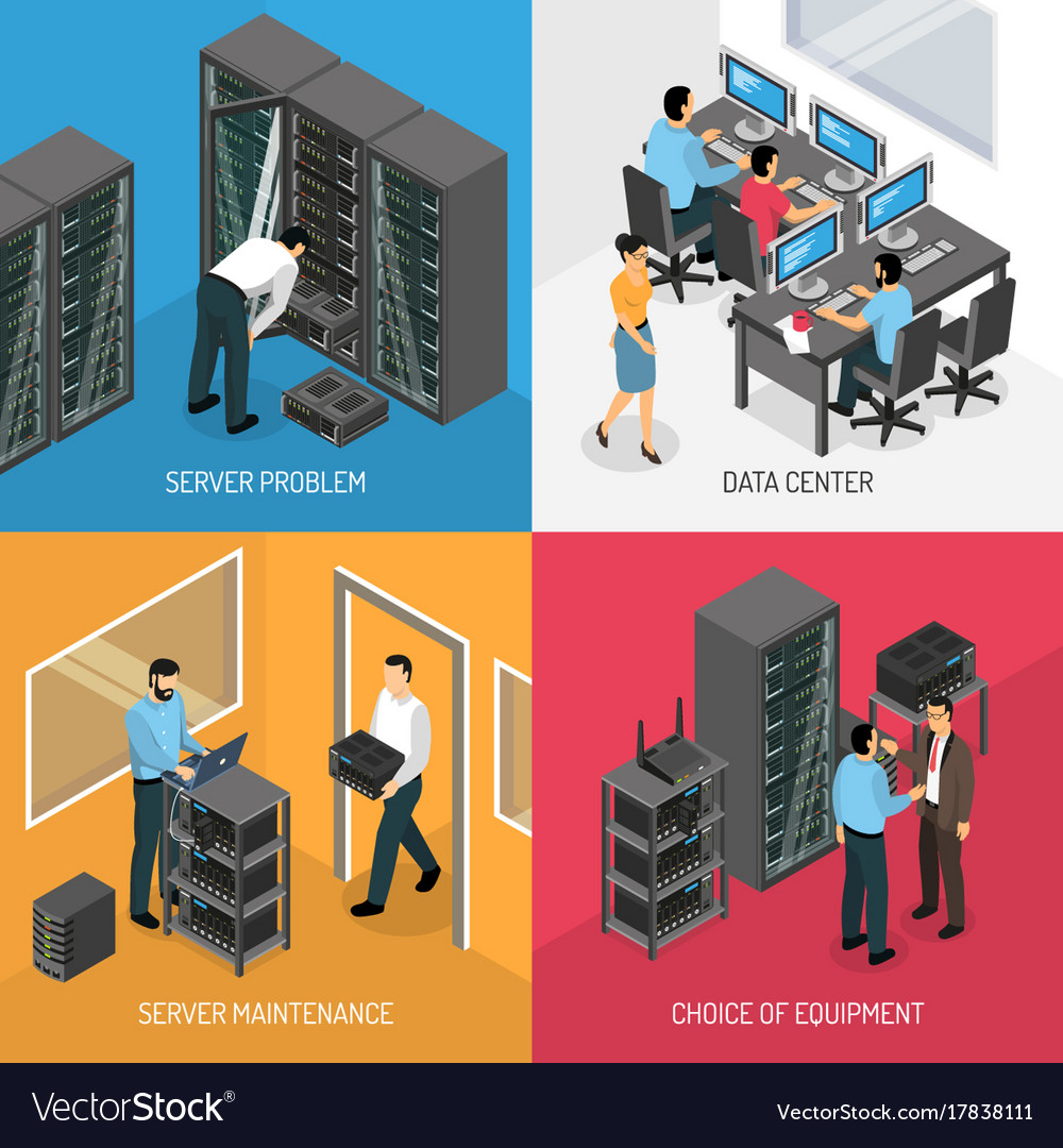 Datacenter 2x2 isometric design concept