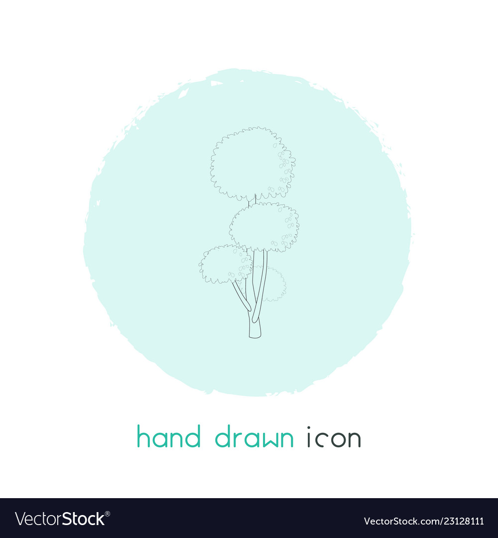 Decorative tree icon line element