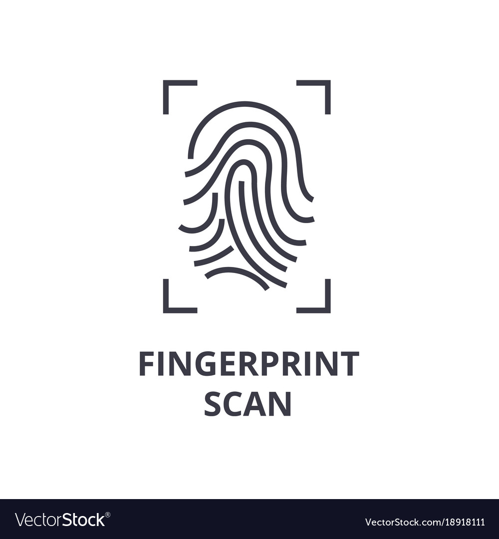 Fingerprint scan line icon outline sign linear