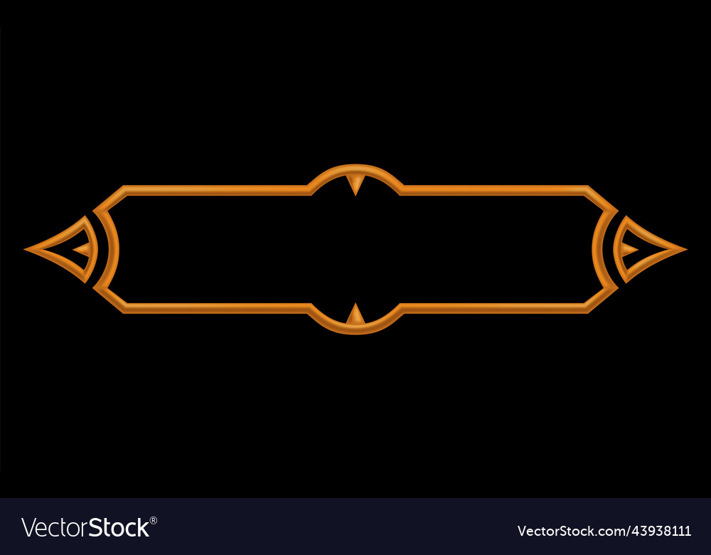 Frame medieval game ui metallic title banner vector image Frame medieval game ui metallic title banner