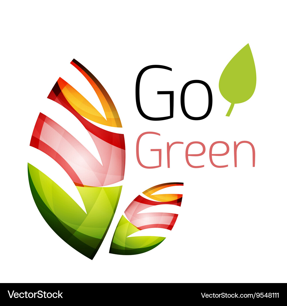 Geometric abstract leaf logo Royalty Free Vector Image