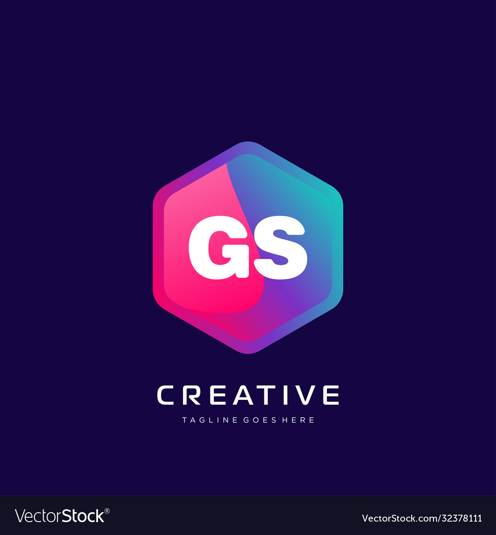 Gs initial logo with colorful template