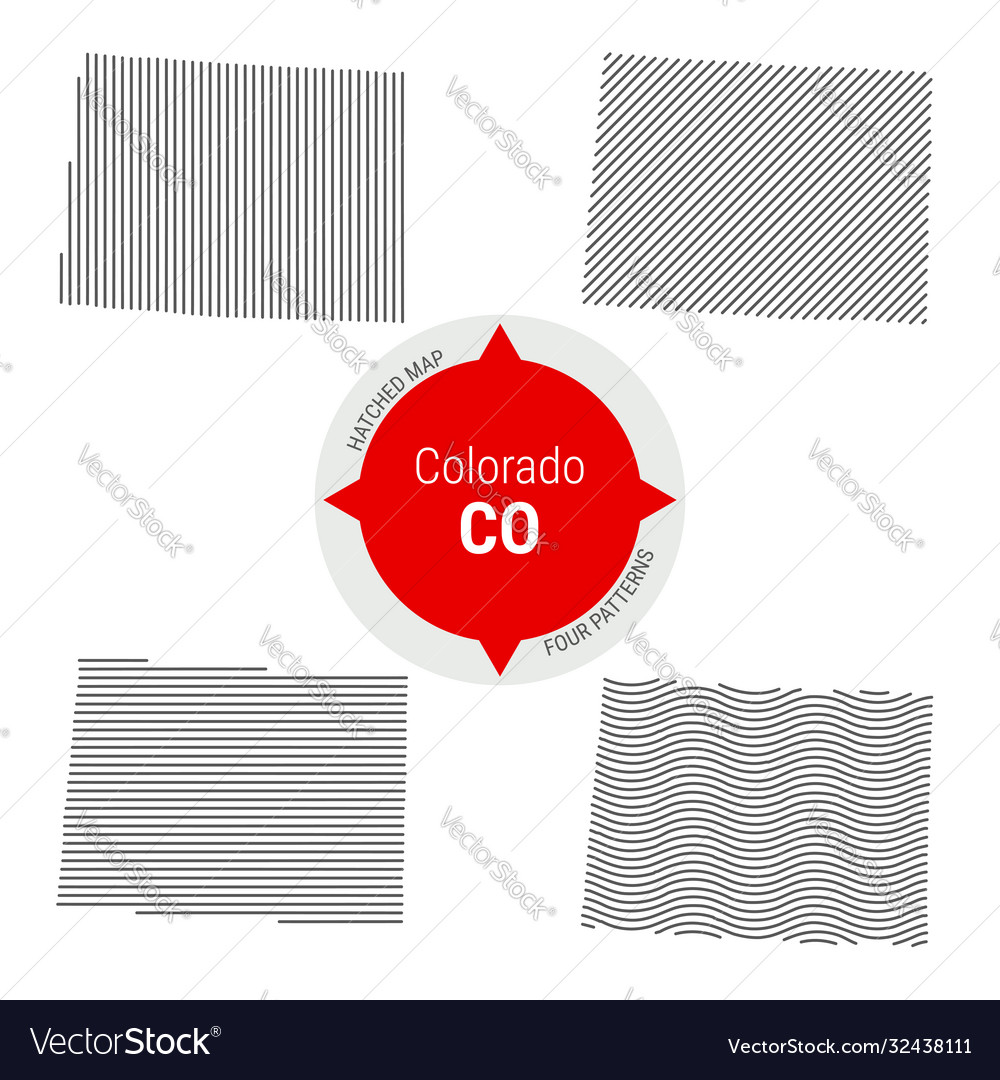 Hatched pattern map colorado stylized simple Vector Image Hatched pattern map colorado stylized simple
